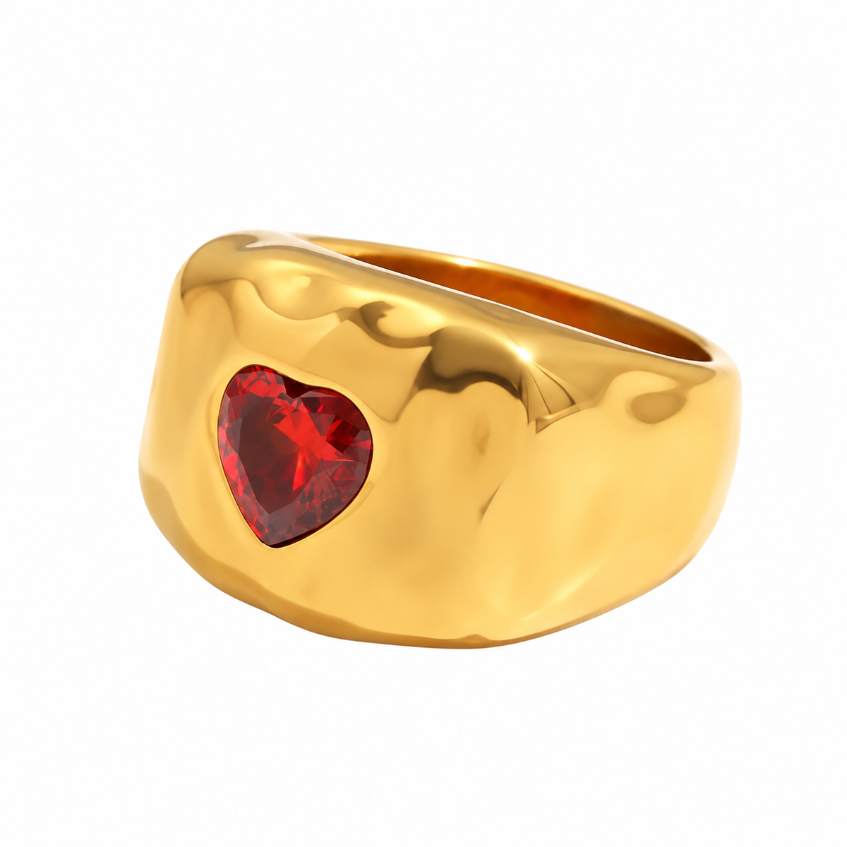 Chunky Red Heart Ring