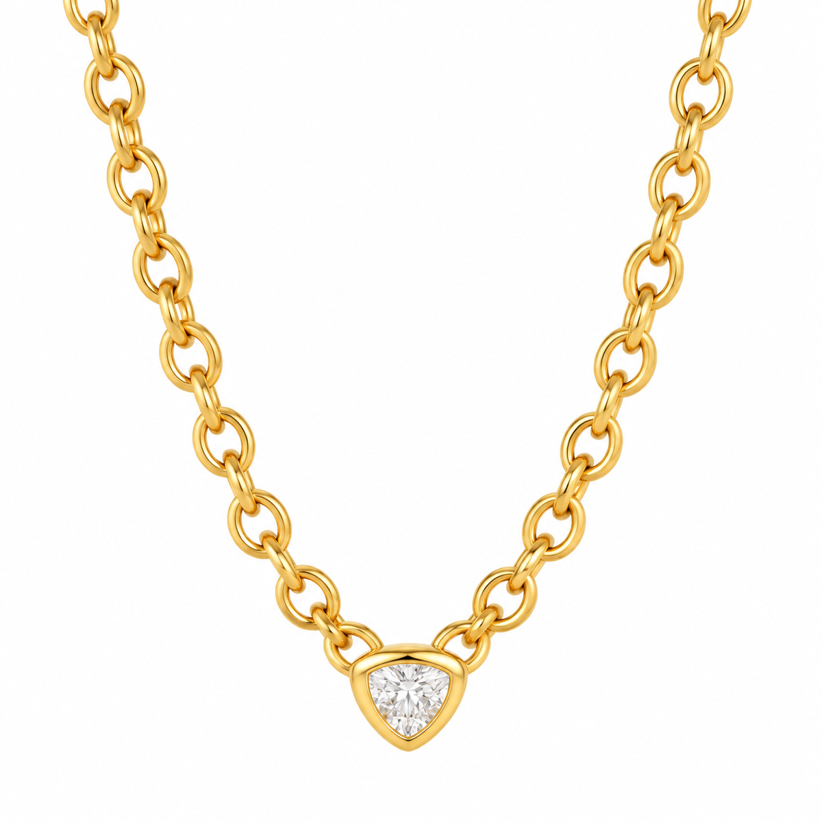 Cadena Chunky Triángulo Zirconia