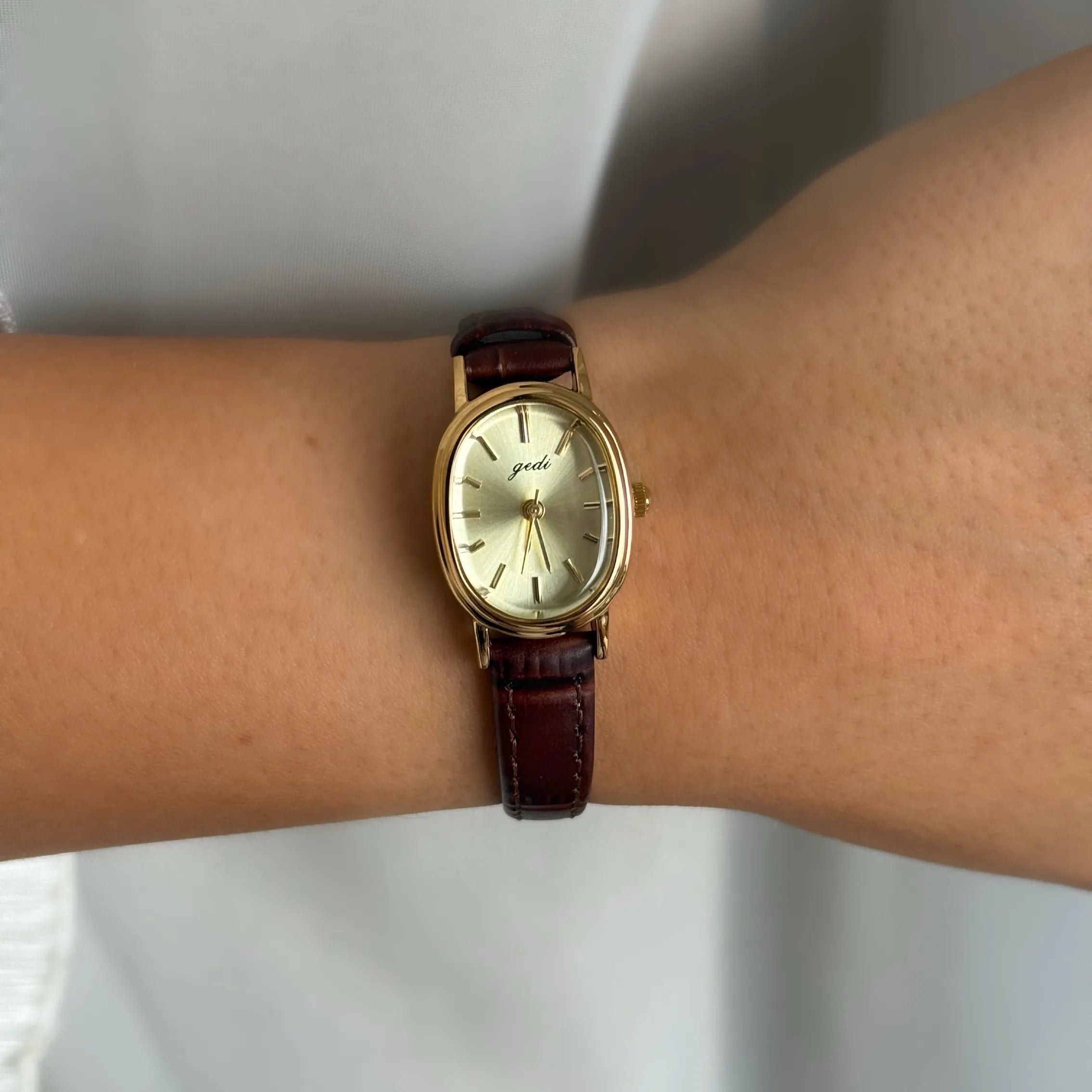 Sage Brown Gold Watch