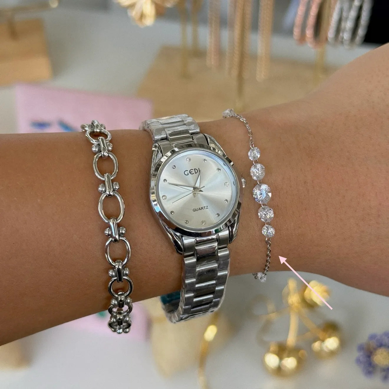 Crystals Silver Bracelet