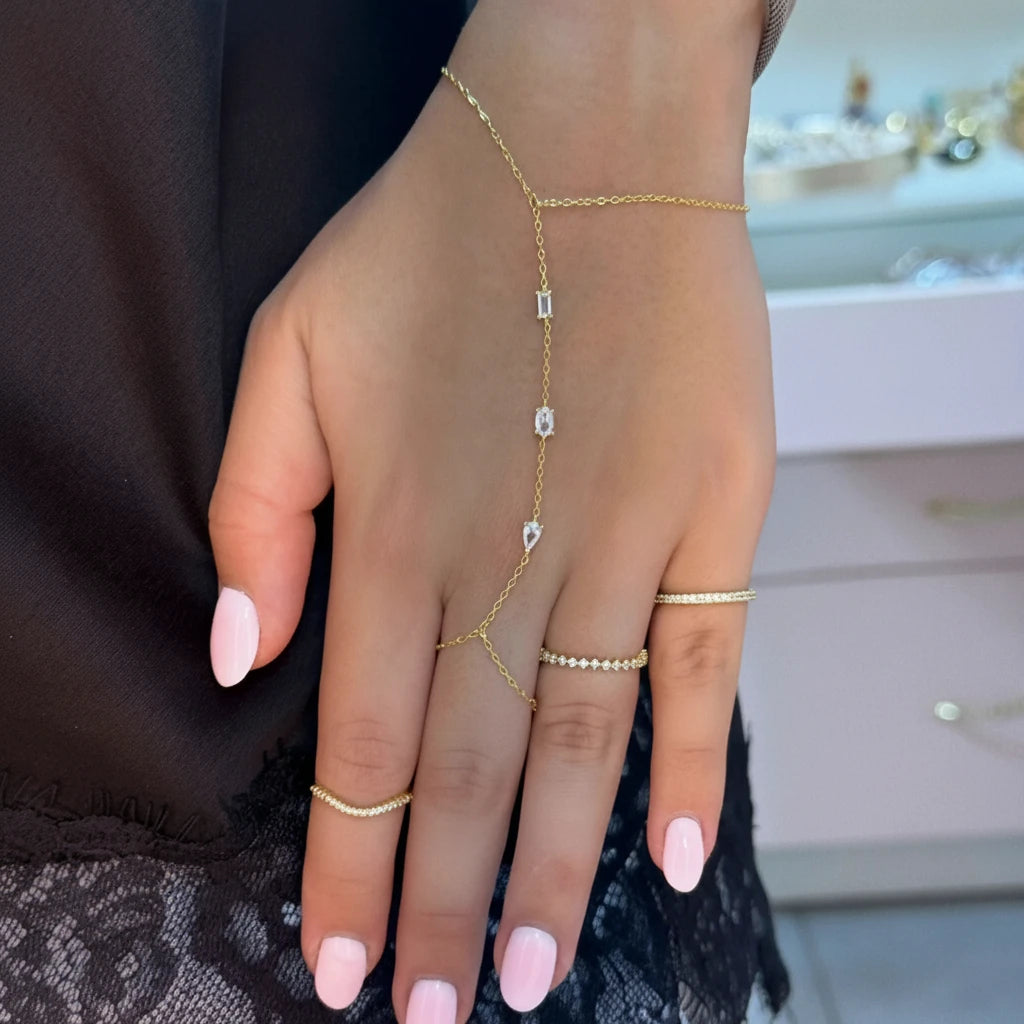 Crystals Gold Handchain