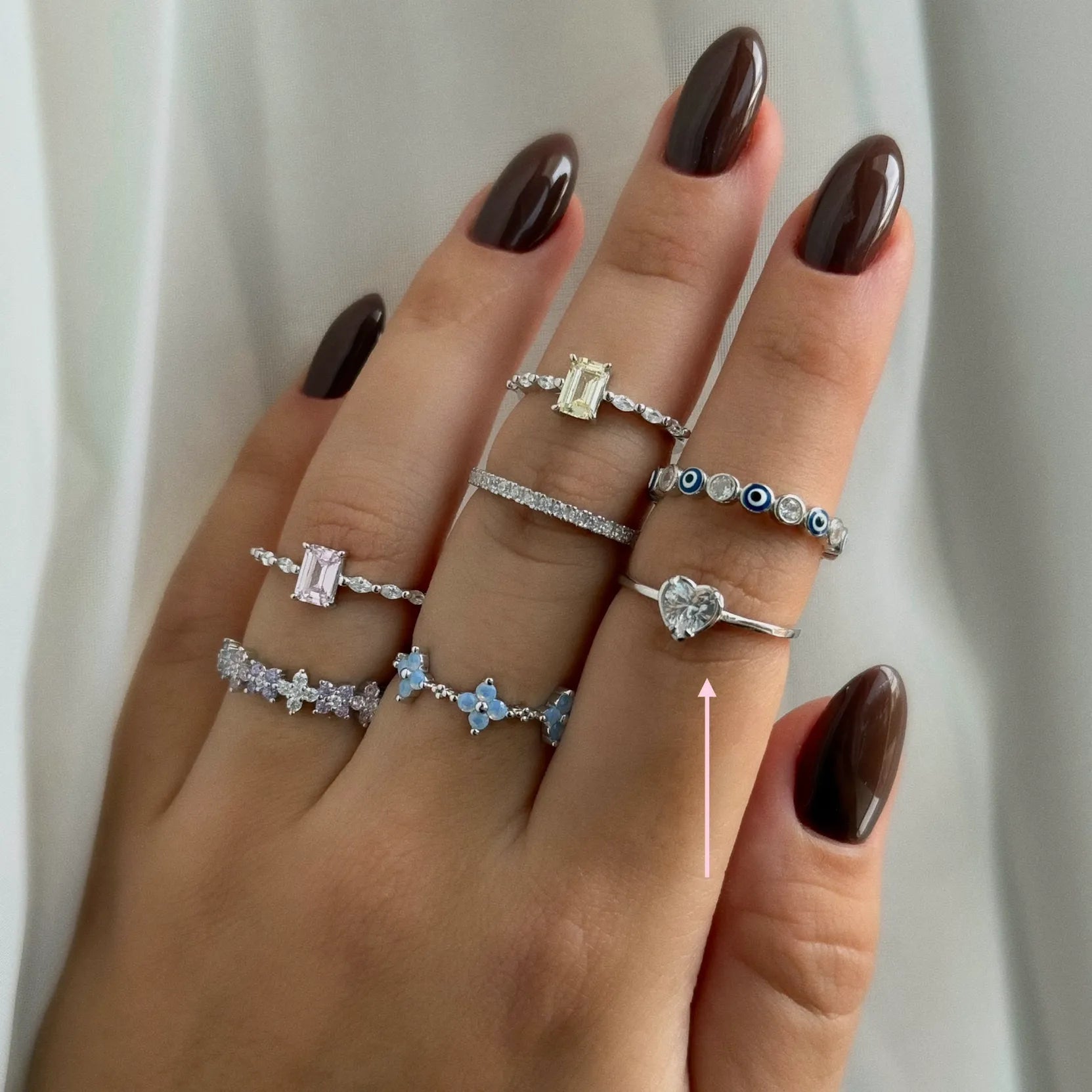 Crystal Heart Silver