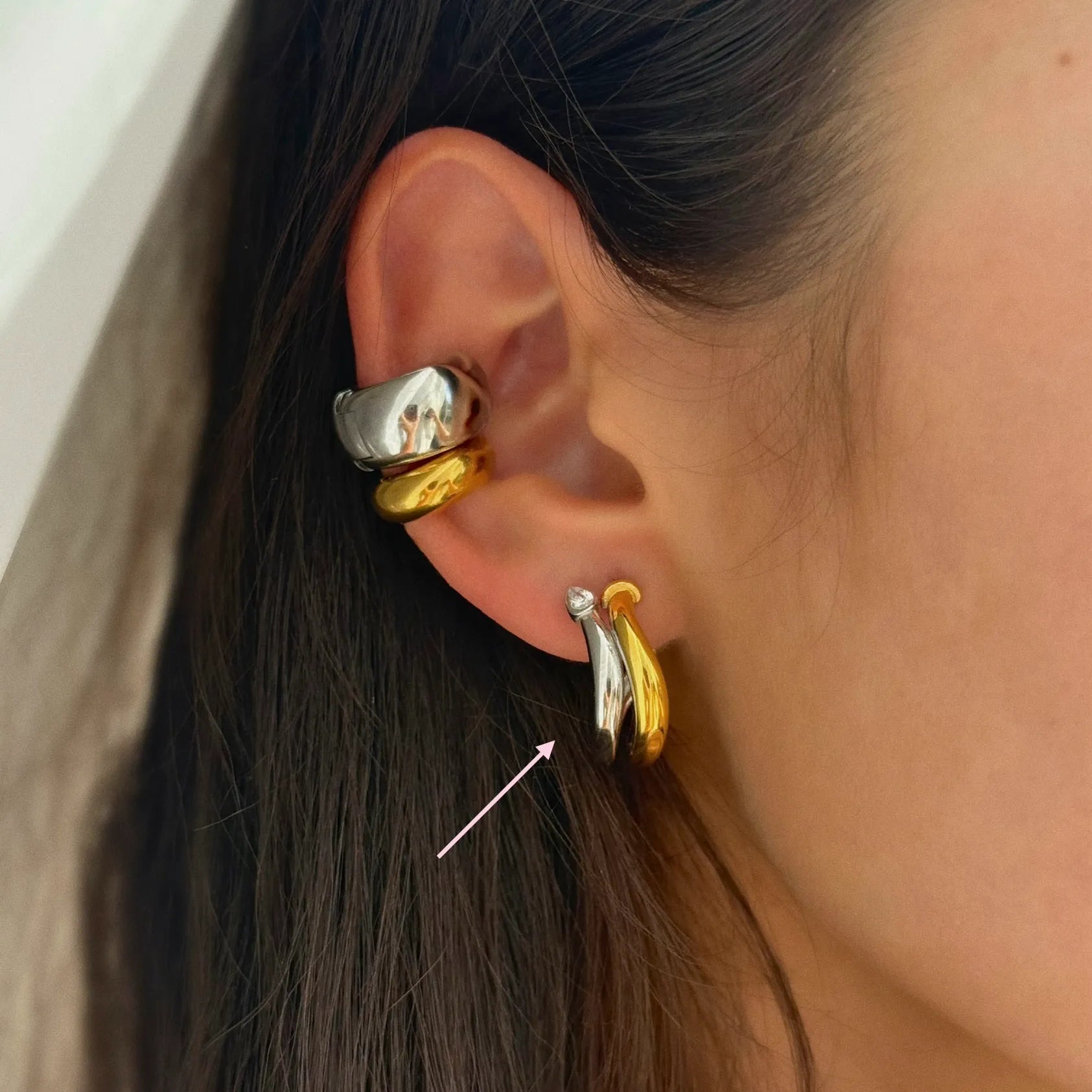 Hoops Silver & Gold Snake